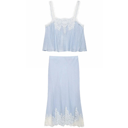 Coastal Lace Elegance Skirt Set