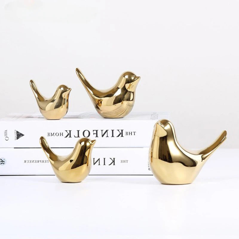 Nordic Gold Bird Sculpture Set
