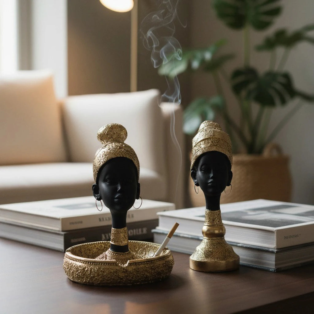 Golden Heritage Resin Sculpture & Candle Holder