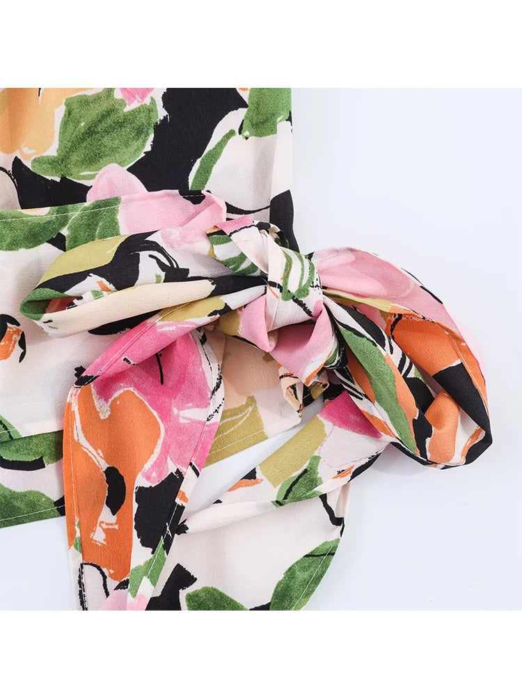 Rosalie Floral Shoulder Pad Top