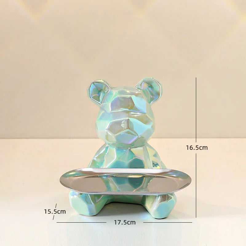GeoBear Ceramic Storage Statue