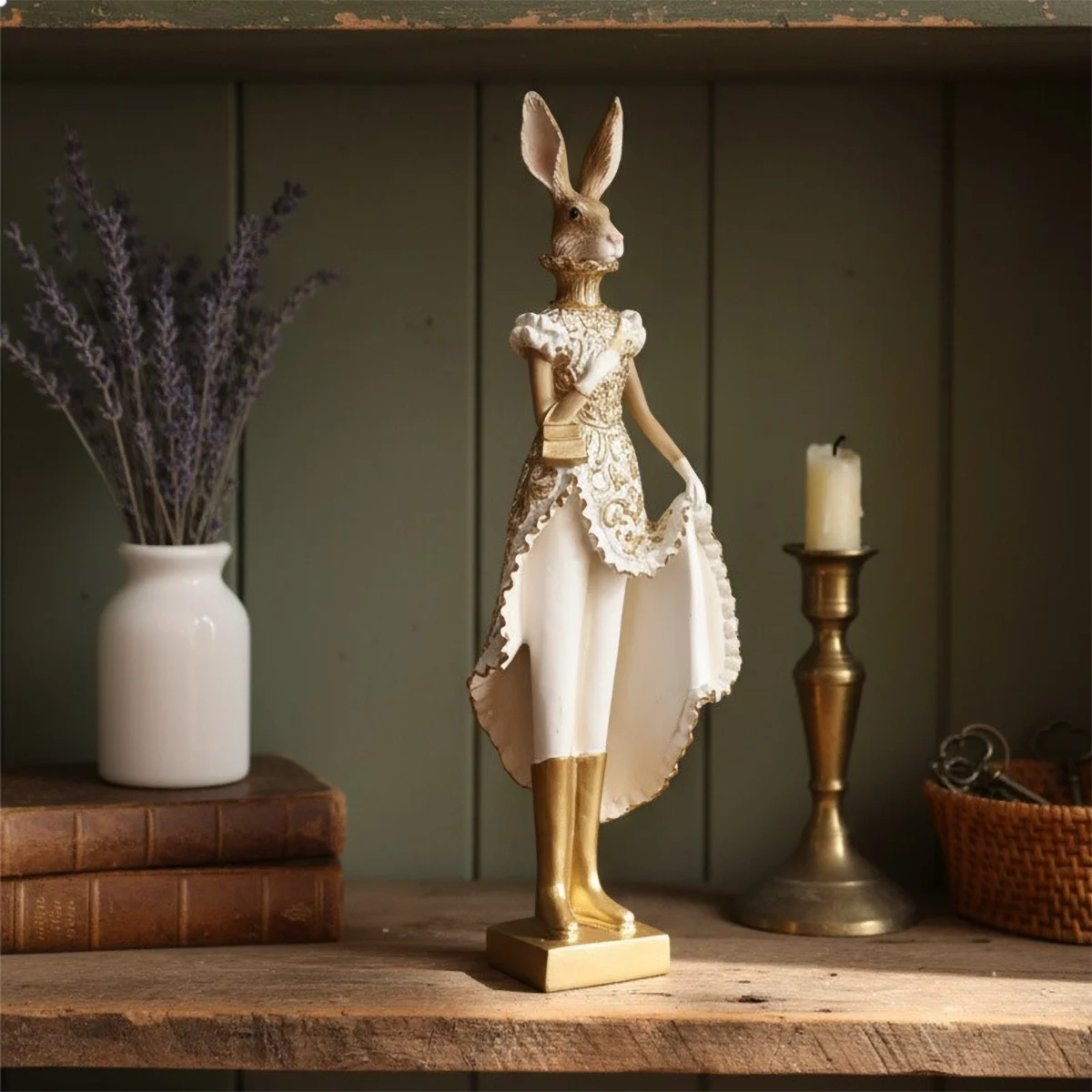 Golden Wonderland Rabbit Sculpture