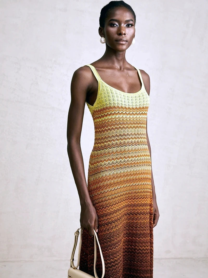 Golden Mirage Sequin Maxi Dress
