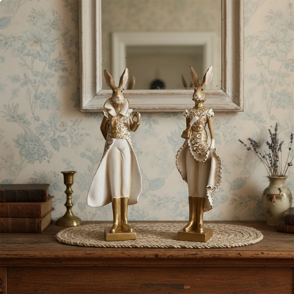 Golden Wonderland Rabbit Sculpture