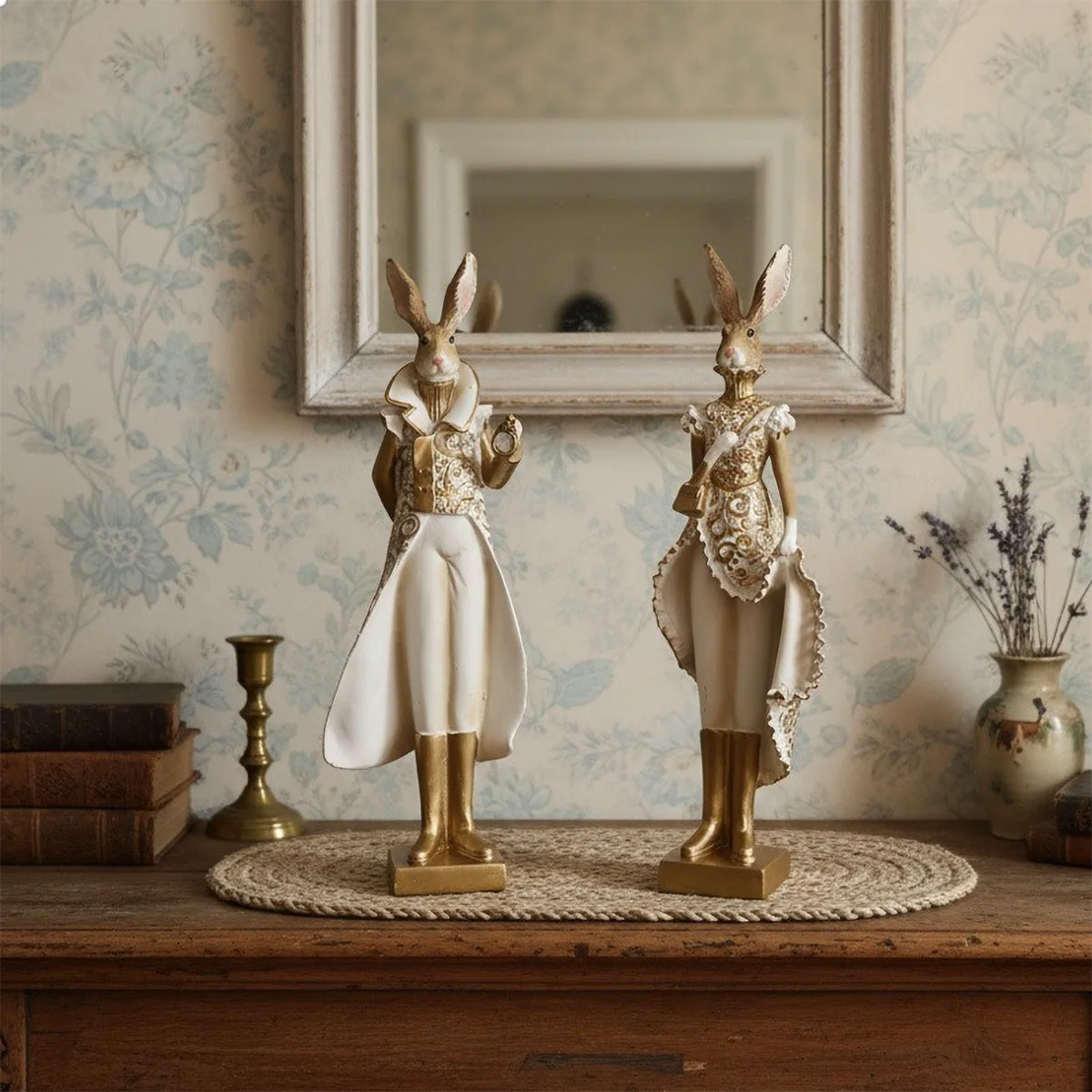 Golden Wonderland Rabbit Sculpture