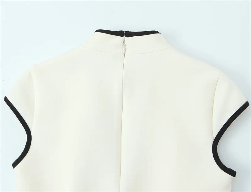 Ivory Bloom Qipao Mini Dress