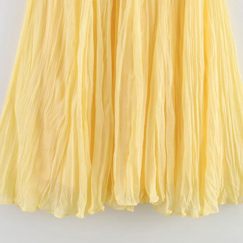 Soleil Pleated Midi Skirt
