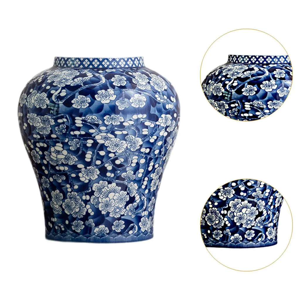Azure Blossom Porcelain Vase