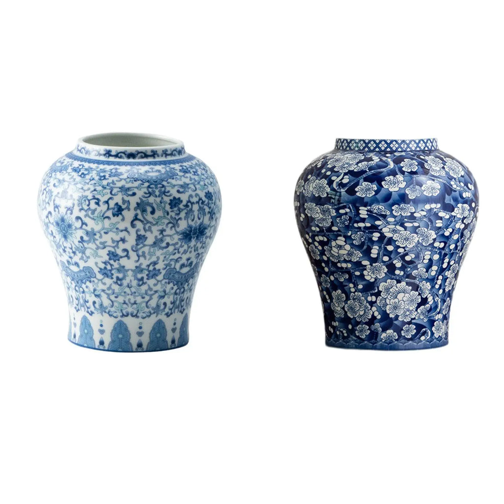 Azure Blossom Porcelain Vase