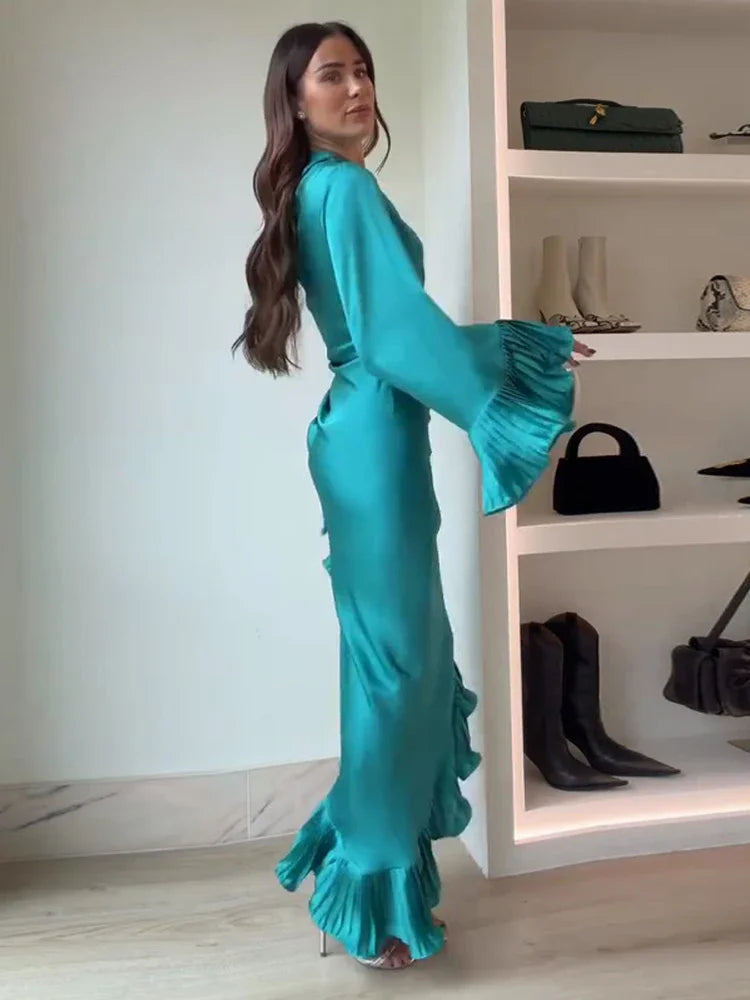 Azure Drape Asymmetrical Gown