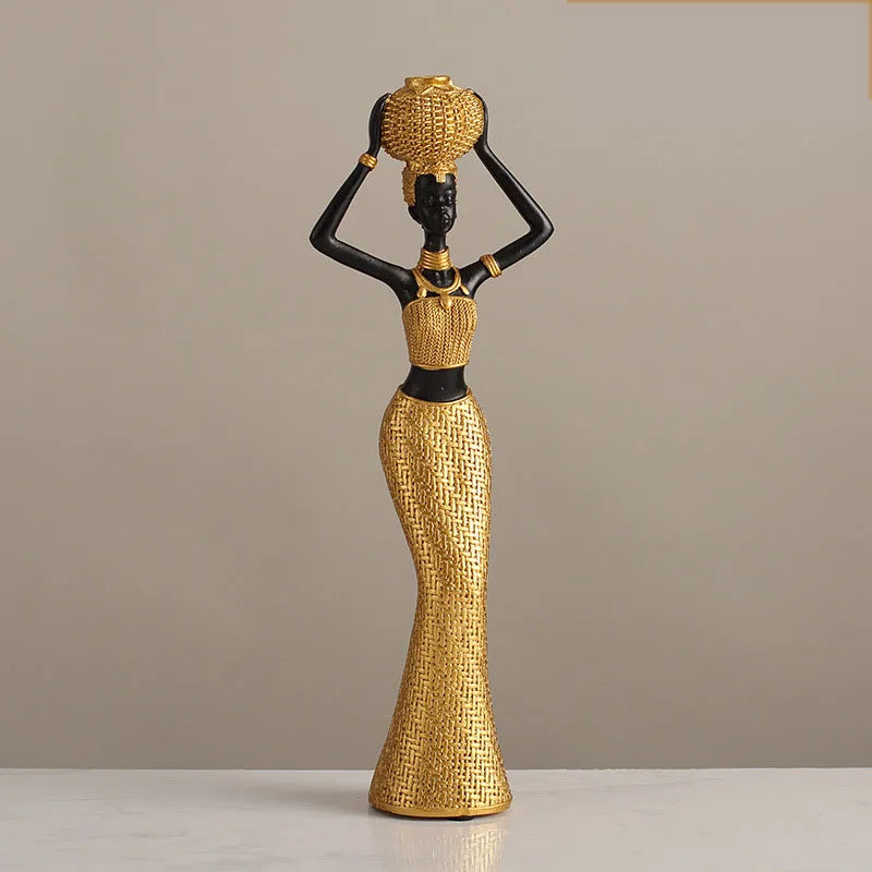 Golden Grace African Lady Sculpture