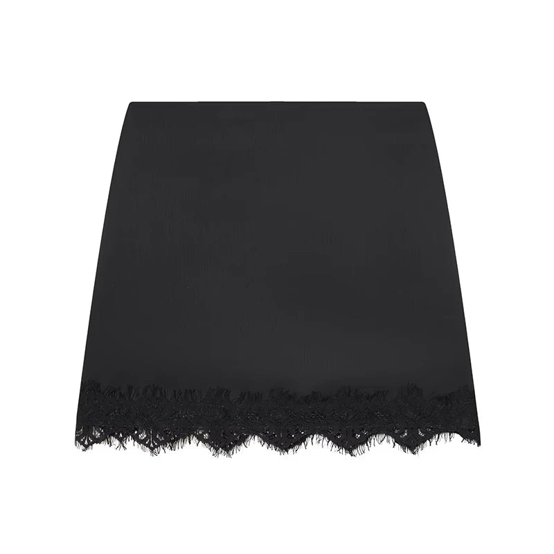 Floral Lace Pleated Mini Skirt