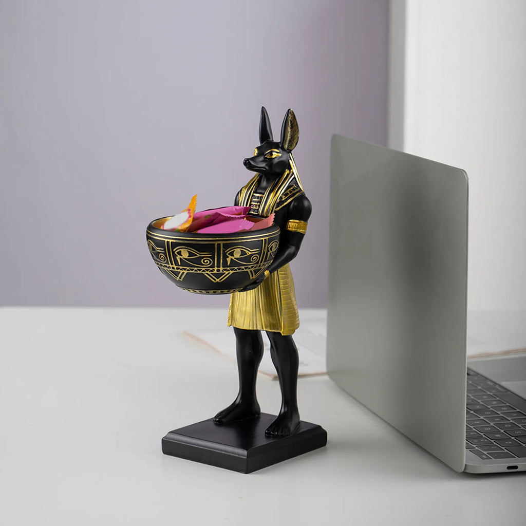 Anubis Sentinel Bowl Statue