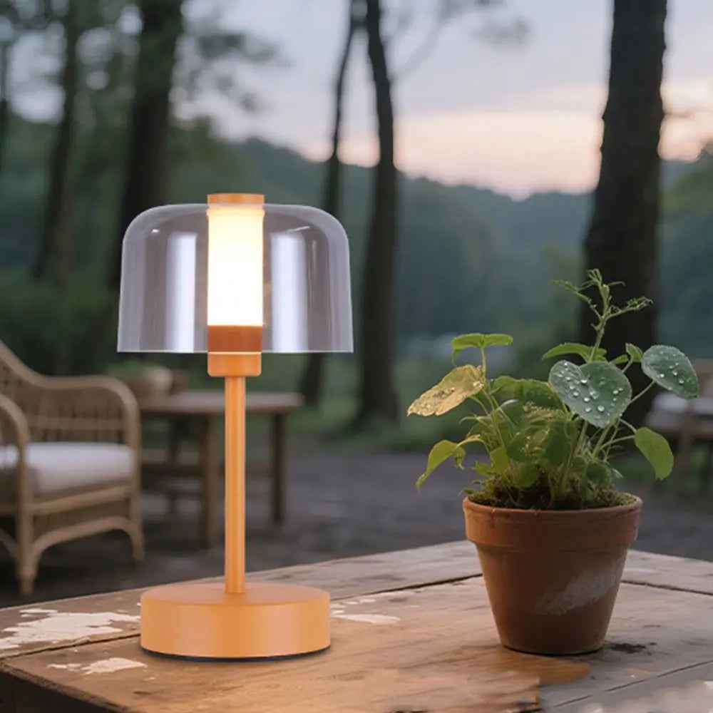 Wireless Metal Retro LED Table Lamp Touch Sensor Dimmable USB Rechargeable Cordless Reading Night Light for Home Bedroom Decor