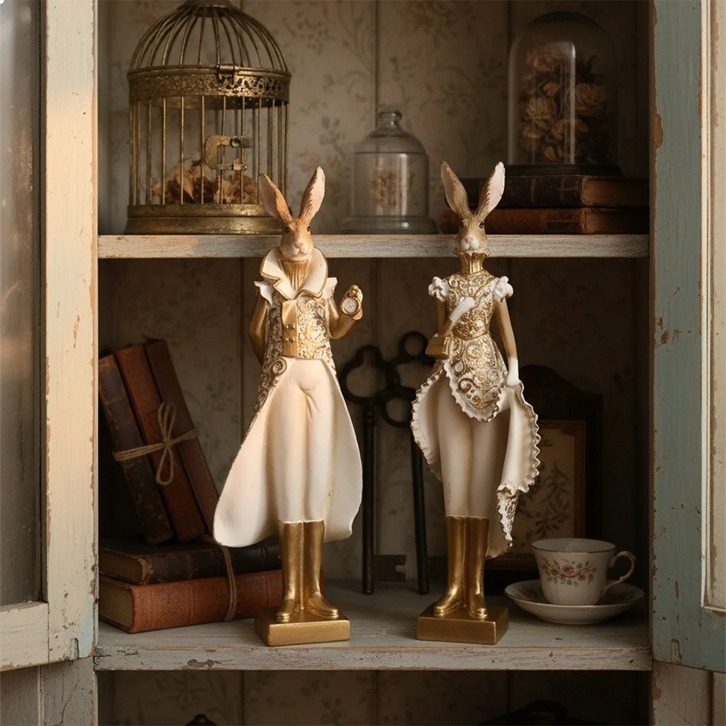 Golden Wonderland Rabbit Sculpture