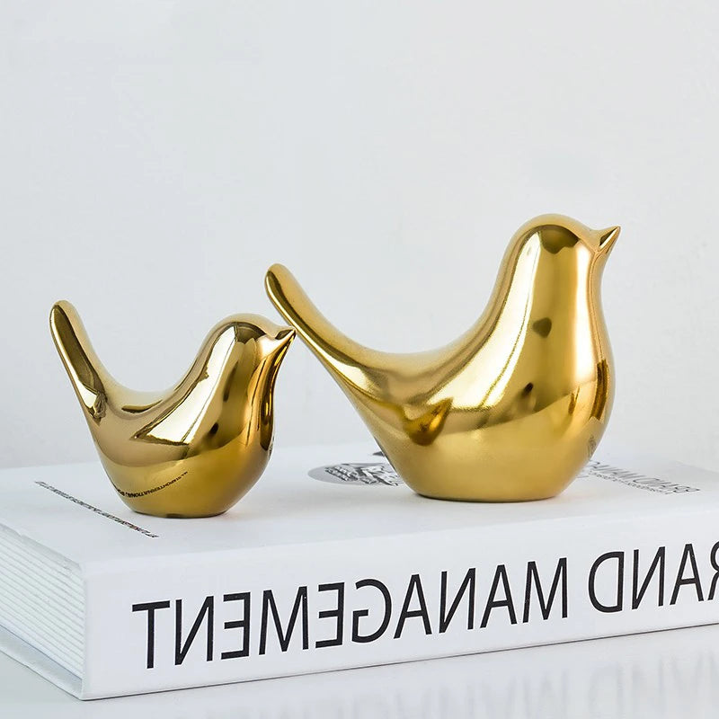 Nordic Gold Bird Sculpture Set