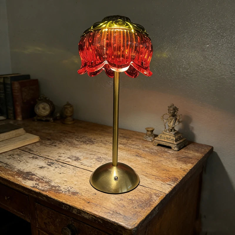 Glass Strawberry Lamp Touch Lamp / USB rechargeable glass decorative table lamp, ambient lamp, bedroom bedside lamp