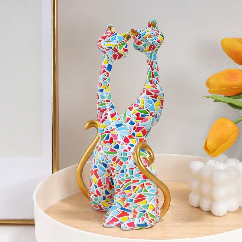 Nordic Abstract Cat Art Sculpture