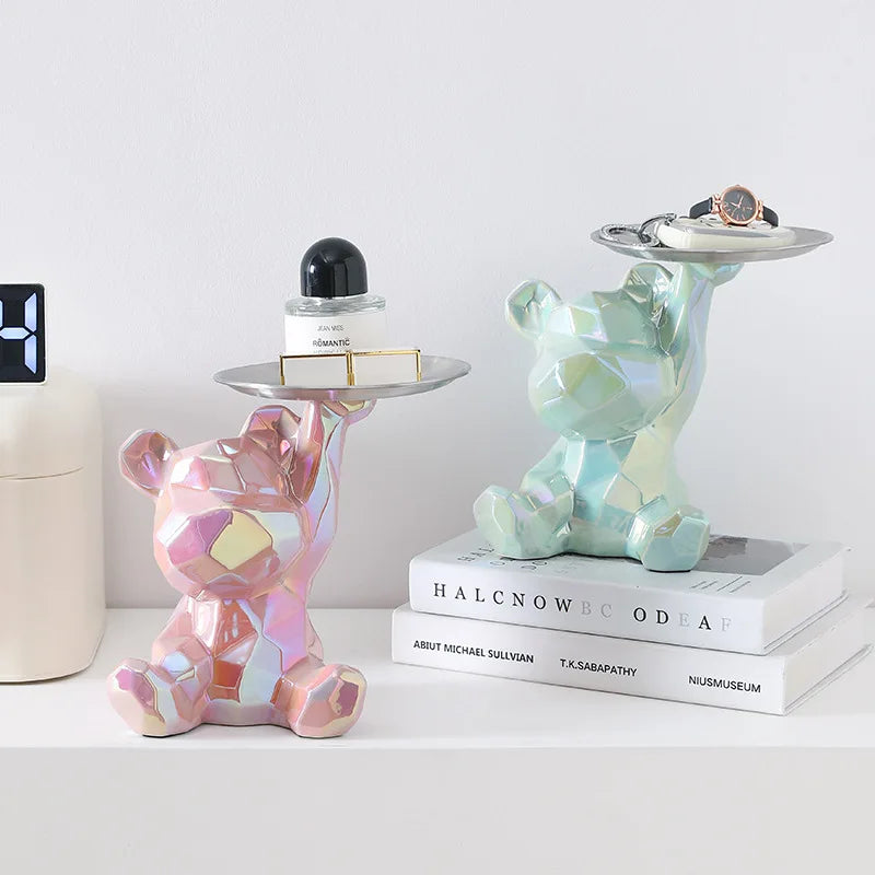 GeoBear Ceramic Storage Statue