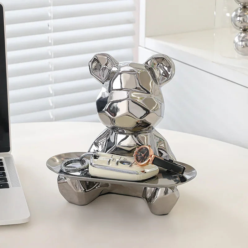 GeoBear Ceramic Storage Statue