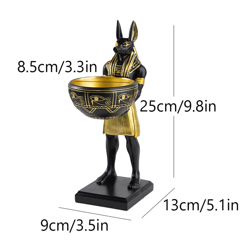 Anubis Sentinel Bowl Statue