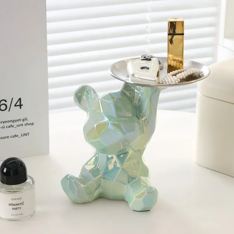 GeoBear Ceramic Storage Statue