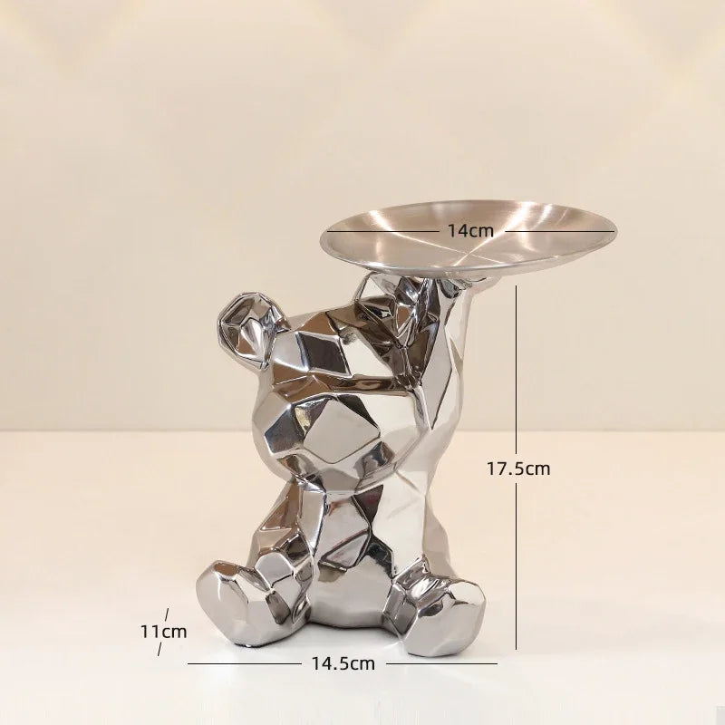 GeoBear Ceramic Storage Statue