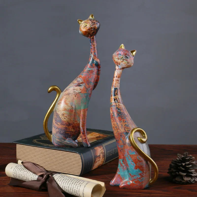 Nordic Abstract Cat Art Sculpture