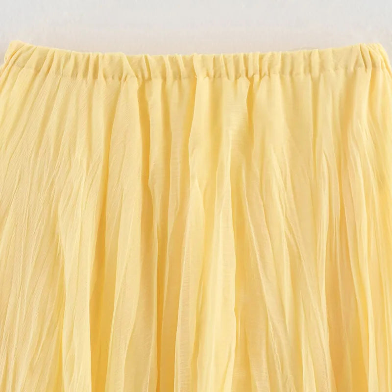 Soleil Pleated Midi Skirt