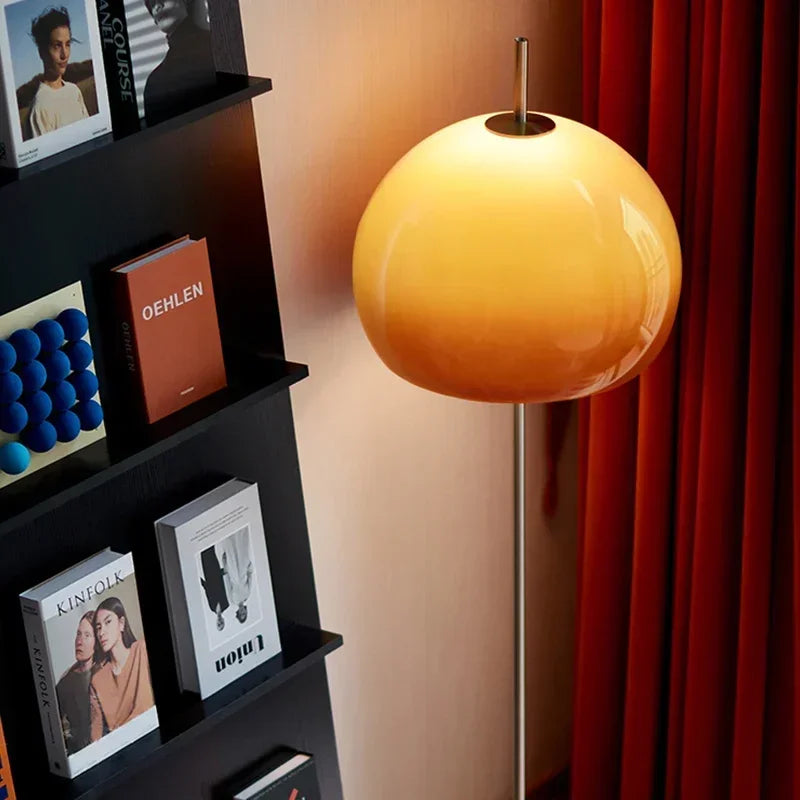 Vintage living room Bauhaus glass floor lamp gradient orange mushroom floor lamp living room bedroom atmosphere LED desk lamp