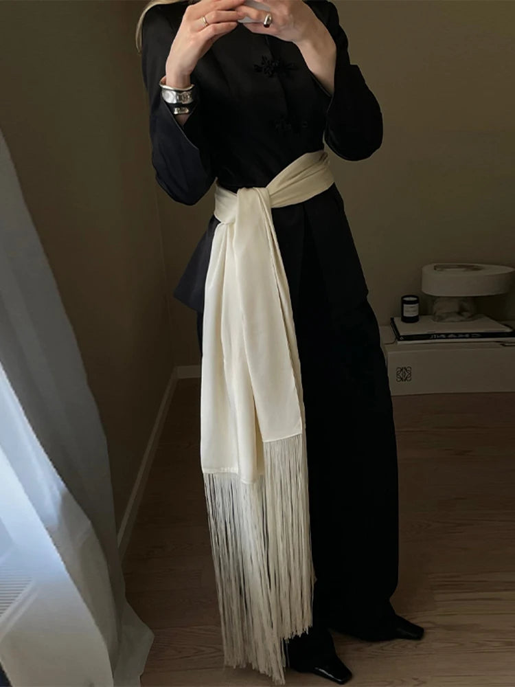 Silken Fringe Waist Scarf