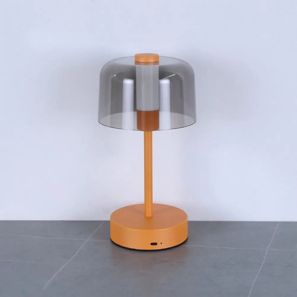 Wireless Metal Retro LED Table Lamp Touch Sensor Dimmable USB Rechargeable Cordless Reading Night Light for Home Bedroom Decor