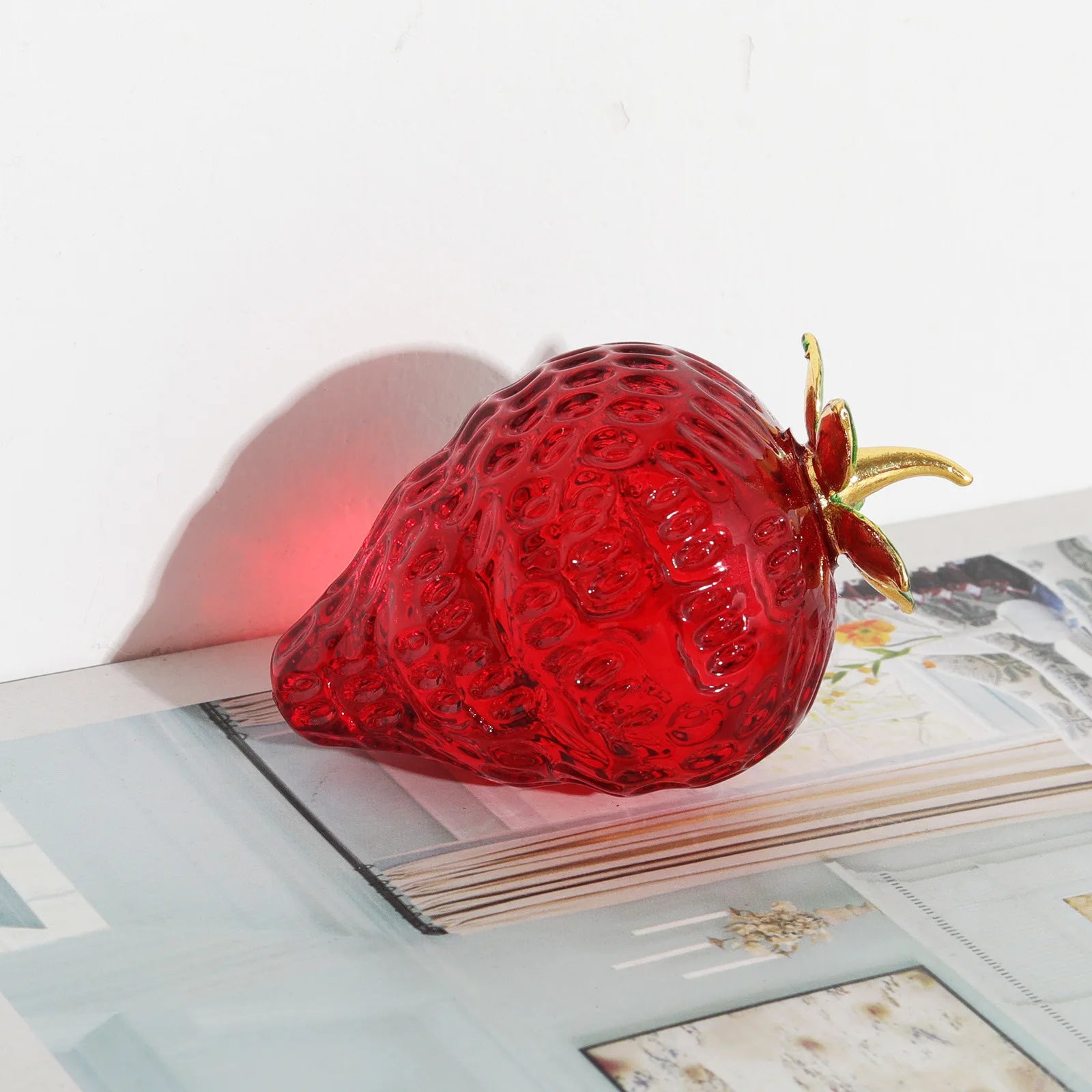 fruit Paperweight with Diamond Natural Stone
