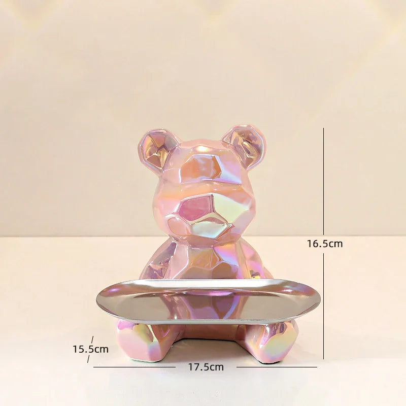 GeoBear Ceramic Storage Statue