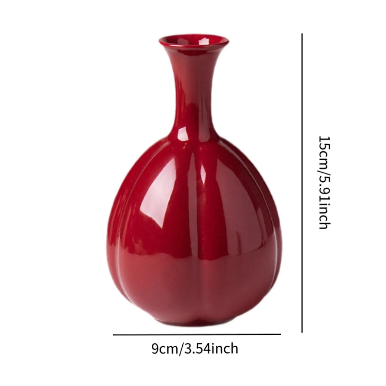 Crimson Arc Ceramic Vase