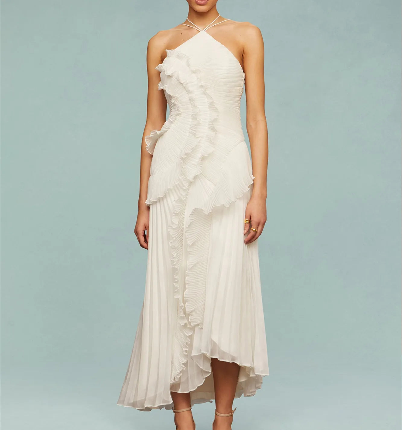Veloura Pleated Evening Maxi