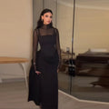 Noir Mesh Elegance Gown