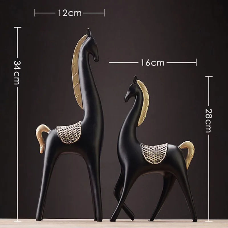Nordic Elegance Horse Duo Figurine