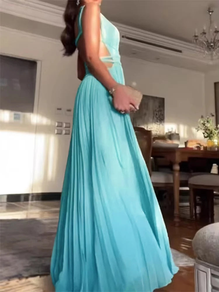 Elysian Lace-Up Evening Maxi