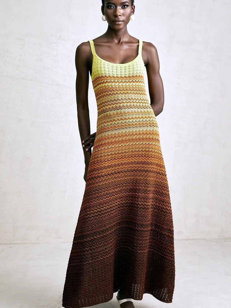 Golden Mirage Sequin Maxi Dress
