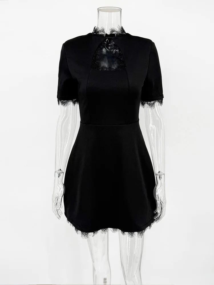 Bella Hollow Lace Mini Dress